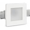 KOSOOM C1260FB Portafaretto Quadrato da Incasso in Gesso con Vetro Opaco GU10 MR16