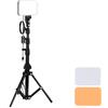 NEEWER BASICS Kit Illuminazione di Luce Pannello Video LED, Luci Studio Portatili Dimmerabili Bicolore con Treppiedi e Filtri, 3200K-5600K CRI95 750lux per Fotografia Video Streaming Live, BP66