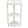 BAKAJI Scaffale Angolo Slim 3 Ripiani Colore Bianco, Scaffalatura Angolare Salvaspazio Libreria Multiuso, Angoliera Legno Robusto con Piedini Antiscivolo, Mobile Portaoggetti per Arredamento Interno
