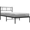 vidaXL Giroletto con Testiera in Metallo Nero 90x200 cm