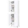 Shally Dogan Armadio Multiuso Grande a 4 Ante e 1 Cassetto, Mobile Scarpiera Portatutto in Legno Bianco, Portasciugamani Versatile Salvaspazio per Bagno, Cucina, Ufficio, Casa, 60 x 29 x 183 cm