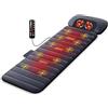 Comfier Materasso Massaggiante - Tappetino Massaggiante con Calore per Tutto il Corpo con Shiatsu Massaggiatore Collo Staccabile, Sedile Massaggiante con 10 Motori Vibranti e 4 Cuscinetti Riscaldanti