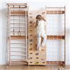 Goodevas Struttura da Arrampicata per Bambini | Parco Giochi Montessori in Legno a Parete per Bambini con Spalliera, Arrampicata, Rete, Altalena e Monkey Bar Indoor a Parete