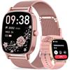 coioc Smartwatch Donna,2 Cinturini,Risposta/Effettuazione Chiamate,Schermo Ultra Nitido1.85'' HD,Fitness Tracker Frequenza Cardiaca/Sonno/SpO2,Compatibile IOS/Android,120+Modalità Sportive,IP68