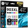 Smart Ink Compatibile Cartuccia d'inchiostro In sostituzione di HP 903 XL 903XL (BK XL & /C/M/Y XL 4 Combo Pack) con tecnologia chip avanzata per la ricarica delle OfficeJet 6950 6960 6970