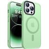 CANSHN Cover Magnetica Opaca per iPhone 14 Pro, [Compatibile con MagSafe] Custodia Traslucida Opaca Protettiva Sottile Antiurto 6,1 Pollici - Verde Chiaro