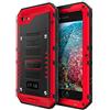 Beeasy Cover per iPhone 7/8/SE 2020/2022 IP68 Impermeabile Custodia Militare Antiurto Resistente 360° Metallo Armor Protezione Schermo Integrata Rugged Indistruttibile Subacquea Antipolvere Rosso