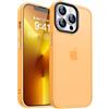 CANSHN Cover Opaca per iPhone 13 Pro(6,1 Pollici), Custodia Traslucida Opaca Protettiva Sottile Antiurto - Arancione