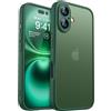 CANSHN Cover Opaca per iPhone 16 Plus(6,7 Pollici), [Protezione Completa Della Fotocamera] Custodia Traslucida Opaca Protettiva Sottile Antiurto, Verde Profondo