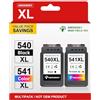 GREENSKY 540XL 541XL Multipack Compatibile per Cartucce Canon 540 541 XL | Compatibile per Pixma MG3650s MG3650 MG3600 TS5150 TS5151 MG3350 MG3500 MG3550 MG4200 MX425 MX475 PG540XL Nero CL541XL Colore