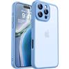 CANSHN Cover Opaca per iPhone 16 Pro Max(6,9 Pollici), [Protezione Completa Della Fotocamera] Custodia Traslucida Opaca Protettiva Sottile Antiurto, Azzurro
