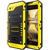 Beeasy Cover per iPhone 7/8/SE 2020/2022 IP68 Impermeabile Custodia Militare Antiurto Resistente 360° Metallo Armor Protezione Schermo Integrata Rugged Indistruttibile Subacquea Antipolvere Giallo