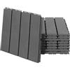 Outsunny Set 9 Piastrelle per Pavimenti Esterno, in PP, Grigio Scuro | Mattonelle a Incastro, Piastrelle per Esterno per Terrazza e Giardino, Antiscivolo, 30x30x2cm