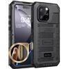 Beeasy Cover per iPhone 16 Pro IP68 Impermeabile Custodia Militare Antiurto Resistente 360° Metallo Armor Protezione Schermo Integrata Rugged Robusta Indistruttibile Subacquea Antipolvere Nero