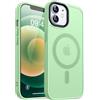 CANSHN Magnetica Opaca Cover per iPhone 12/12 Pro, [Compatibile con MagSafe] Custodia Traslucida Opaca Protettiva Sottile Antiurto 6,1 Pollici - Verde Chiaro