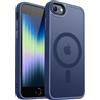 CANSHN Cover Magnetica Opaca per iPhone iPhone SE 3/2 (2022/2020), iPhone 8, iPhone 7, [Compatibile con MagSafe] Custodia Traslucida Opaca Protettiva Sottile Antiurto 4,7 Pollici - Blu Scuro
