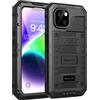 Beeasy Cover per iPhone 14 IP68 Impermeabile Custodia Militare Antiurto Resistente 360° Metallo Armor Protezione Schermo Integrata Rugged Robusta Indistruttibile Subacquea Antipolvere Nero
