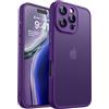 CANSHN Cover Opaca per iPhone 16 Pro(6,3 Pollici), [Protezione Completa Della Fotocamera] Custodia Traslucida Opaca Protettiva Sottile Antiurto, Viola Profondo