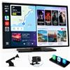 Volam schermo per auto carplay,con A-pple CarPlay e Android Auto,9" schermo,schermo carplay auto Net-flix YouTube,Telecamera Posteriore Navigazione Aggiornamento Siri/G00gle voice,iOS 10+ Android 11+