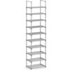 SONGMICS Scarpiera Slim, 10 Ripiani, per 10-20 Paia di Scarpe, in Metallo | Scaffale per Scarpe, 30 x 45 x 174 cm, per Ingresso Armadio Soggiorno, Grigio, Collezione DEKY LSA025G02V1