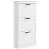 HOMCOM Scarpiera Salvaspazio per 15 Paia di Scarpe, Bianco | 3 Cassetti Ribaltabili, Mobile Porta Scarpe con Ripiano Regolabile, 54x24x117.5