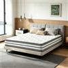 YIDATONG Materasso 140 x 190 cm, Molle Insacchettate e Memory Foam, Altezza 26 cm | Materasso Matrimoniale, Certificato Oek-Tex, Ergonomico 7 Zone, Anallergico, Antiacaro, Traspirante, Ortopedico, Comfort