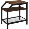 tectake® Tavolino da Soggiorno Moderno - 36,5 x 58,5 x 59,5 cm - Tavolino Salotto Industriale con Struttura in Acciaio e MDF, Design Rustico e Stabile, Ripiano Inferiore - Legno Industriale Scuro