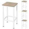 EUGAD Sgabelli Cucina Set di 4, con Poggiapiedi, Rovere Chiar | Sgabelli da bar, Sedie Alte Industriali, per Penisola Cucina, Truciolato e Telaio, in Metallo, 33x33x65cm