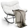 Garvee Sedia a Dondolo Oversized a Uovo da Esterno con Cuscino Spesso | Cuscino spesso, Design a uovo, Oversized, Interni, Esterni, Giardino, Terrazza