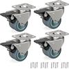 RAVN HAMAN Set di 4 Ruote pivottanti per mobili 50 mm, freno, fino a 100 kg | carichi pesanti fino a 100 kg per ruota | per interno ed esterno | rotelle industriali