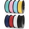 ELEGOO 1.75mm PLA Matte Filamento Stampante 3D Multicolore 8 * 250g | Opaco PLA, precisione di misurazione +/- 0,02mm