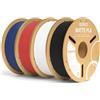 ELEGOO PLA Matte Filamento Nero & Bianco & Rosso & Navy 4 kg 1,75 mm | Precisione Dimensionale +/- 0,02 mm, Per la maggior parte delle stampanti 3D FDM
