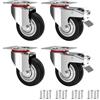 RAVN HAMAN Set da 4 Ruote per carichi pesanti 100 mm, fino a 70 kg | con freno | ruote girevoli per interno ed esterno | rotelle piroettanti