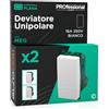Eurocali Deviatore Unipolare di Corrente 16A 250V Compatibile con Vimar Plana a Incasso da Muro Frutti Elettrici Colore Bianco - Confezione da 2