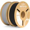 ELEGOO PLA Matte Filamento Stampante 3D Nero & Grigio 2kg 1,75mm | Opaco PLA, precisione di misurazione +/- 0,02mm, adatto per maggior parte delle stampanti 3D FDM