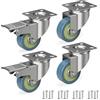RAVN HAMAN Set di 4 Ruote per mobili 50 mm, 50 kg, con freno | ruote piroettanti per carichi pesanti | pivottanti per uso interno | rotelle industriali