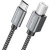 deleyCON 3,0m Cavo Stampante Scanner USB C 2.0 - Connettore USB-C a Connettore B per Stampante Laser Scanner Printer MIDI Copiatrice Multifunzione