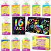 Pigipigi Kids Scratch Art bambini 16 Set, gadget compleanno bambini | 24 Set con Quaderno Grattare, Stencil e Penna Legno, regalini fine festa compleanno bambini, lavoretti creativi