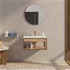 DEGHI Mobile bagno sospeso 80 cm bronzo spazzolato e rovere con lavabo integrato - Axis