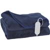 HOMCOM Coperta Elettrica con 10 Livelli di Temperatura, Display LED e Timer, Lavabile in Lavatrice, 180x130 cm, Blu | Aosom Italy