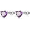 LAYCHEN Trustdavis 2024 Orecchini A Bottone In Vero Argento Sterling 925 Con Zirconi Colorati A Forma Di Cuore Per Donna, Gioielli Da Sposa In Argento Sterling 925 Pregiato.