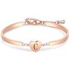 LSxAB Braccialetto rigido con lettera A-Z, in oro rosa, per donne e ragazze, in acciaio inox, con nome personalizzato, idea regalo di compleanno