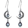 VONALA Orecchini a forma di luna da donna, in argento Sterling 925, con pendente a forma di luna celtica, smeraldo, ametista, rubino, zaffiro, rosa, peridoto, acquamarina, citrino, nero, topazio
