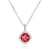 Diamond Treats Collana Donna in Argento Sterling 925 con Zirconi Taglio Cuscino Bianchi, Verdi, Blu o Rossi, Elegante Collana Argento 925 Donna con Confezione Regalo