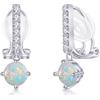 PHNIBIRD Orecchini Donna a Clip senza Buco Pendenti Corti con Pietra Natale | Ipoallergenico, Comodo, Leggero da Indossare, Brillante, Raffinato, Elegante, Regalo Donna Compleanno con Pietra Portafortuna