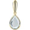 OROVI Collana Donna Oro Giallo 14KT Collana con Ciondolo con Topazio Azzurro Naturale blu a goccia, gioiello anallergico confezionato in un elegante astuccio portagioie
