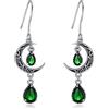 VONALA Orecchini a forma di luna da donna, in argento Sterling 925, con pendente a forma di luna celtica, smeraldo, ametista, rubino, zaffiro, rosa, peridoto, acquamarina, citrino, nero, topazio