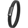 LEAFIA Bracciale in Pelle Uomo - Vera Pelle Interamente a Mano, Chiusura Magnetica in Acciaio Inox, Confezione Regalo Inclusa, Regali per Papà Mariti Fidanzati