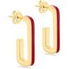 Tuscany Silver Orecchini a bottone a forma di J smaltati da donna in argento sterling da 2,5 mm x 20 mm