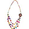 COOPHYA Collana Lunga Donna in Legno Stile Bohemia Perle Colorate | Artigianale All'uncinetto, Guscio di Cocco, Eleganza Casual per Occasioni Varie e Look Estivi